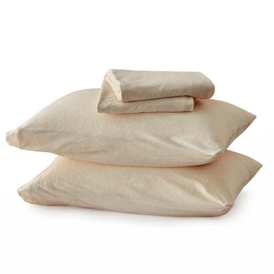 Great Bay Home Heathered Melange T-Shirt Jersey Knit Cotton Sheet Set - Image 3