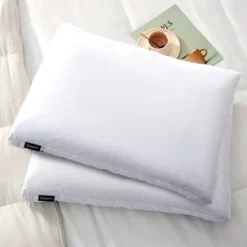 2pk Microfiber Medium Firm 2" Gusset Feather And Down Pillow - Beautyrest