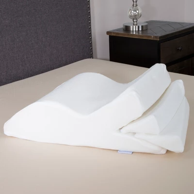 Fleming Supply Adjustable Memory Foam Leg Wedge Support Cushion With White Cover - Image 3