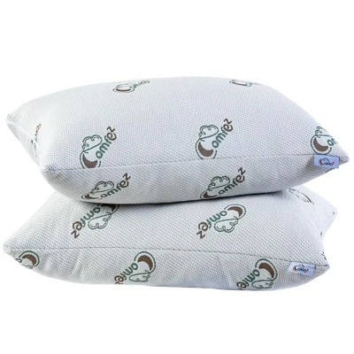 Comfez Adjusted Travel Shredded Memory Foam Pillow With Zipper And Removable Cover - White (2 Pack) - Image 2