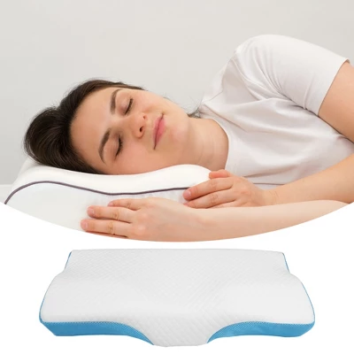 Unique Bargains 1Pcs Contour Memory Foam Pillow Cervical Neck Support Sleeping Pillows White 62x33x10cm