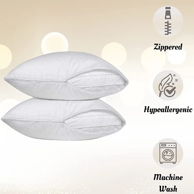 Circles Home Zippered Pillow Protector Cotton Blend White - Image 5