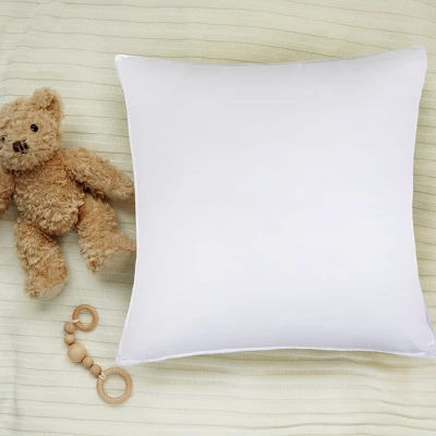 Down Alternative Brushed Microfiber Hypoallergenic Square Solid Medium Weight Euro Bed Pillows, 24" X 24", Set Of 2 By Blue Nile Mills - Image 5