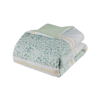5pc Tulia Seersucker Comforter Bedding Set With Throw Pillows Green - Madison Park - Image 9