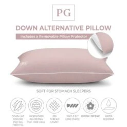 Soft Density Side/Back Sleeper, Down Alternative Pillow With MicronOne Technology, And Removable Pillow Protector