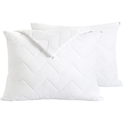Waterguard Quilted Waterprof Cotton Top Pillow Protector Set Of 2 White - Image 4