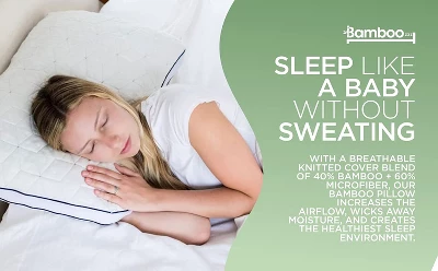 BAMBOOzzz Bed Pillow - Soft Adjustable Cross Cut Shredded Memory Foam Pillow Cooling Comfort Rayon Blend Bamboo Washable Hypoallergenic Cover - Image 3