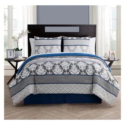Beckham Bed In A Bag Comforter Set Blue - VCNY Home - Image 2