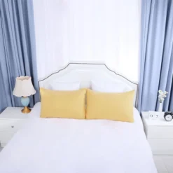 PiccoCasa Soft Microfiber Weave For 90 Gsm Polyester Travel Size Wrinkle Pillowcases Yellow 2 Packs