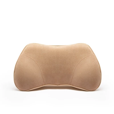 WENNEBIRD Model B Lumbar Memory Foam Support Pillow To Improve Posture With Raised Side Butterfly Design, Constance Fabric, And Removable Cover, Beige