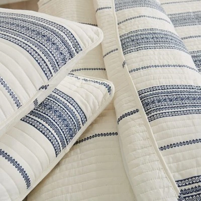 Great Bay Home Stripe Reversible Quilt Set With Sham - Image 3