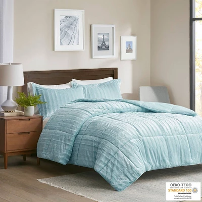York Brushed Faux Fur Comforter Mini Set - Image 6