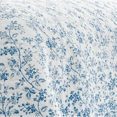 Flora Reversible Quilt Set Blue - Laura Ashley - Image 3
