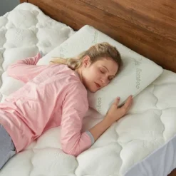 Cheer Collection Latex Memory Foam Pillow With Washable Cover - White (24" X 16" X 4")