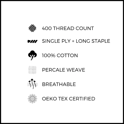 Classic Cool & Crisp 100% Cotton Percale Pillow Case Set - Image 7