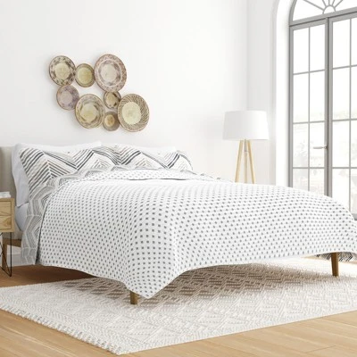 Geometric And Floral Modern Reversible Quilt And Shams Set - Becky Cameron