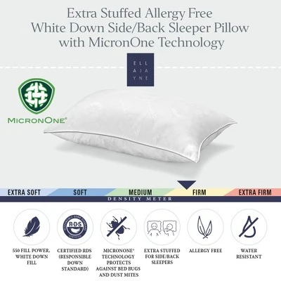 White Down Pillow, With MicronOne Dust Mite, Bedbug, And Allergen-Free Shell - Image 6