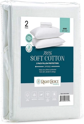 Right Choice Bedding Cotton Pillow Protectors, Standard (Set Of 4) - Image 4