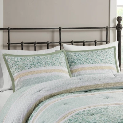 5pc Tulia Seersucker Comforter Bedding Set With Throw Pillows Green - Madison Park - Image 3