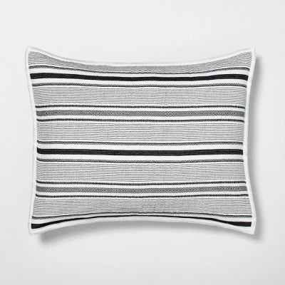 Textured Stripe Pillow Sham Dark Gray/Cream - Hearth & Hand With Magnolia - Image 4