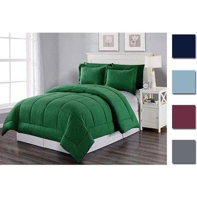 3 Piece Bliss Hotel Collection Down Alternative Embossed Comforter Set