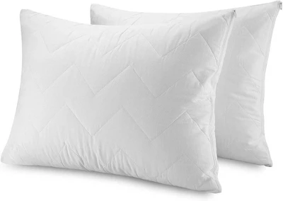 Waterguard Quilted Waterprof Cotton Top Pillow Protector Set Of 4 White - Image 4