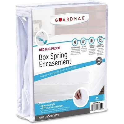 Guardmax Zippered Box Spring Encasement - 100% Waterproof Box Spring Protector - White - Image 11