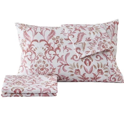 Great Bay Home Watercolor Floral Microfiber Wrinkle-Resistant Sheet Set - Image 3