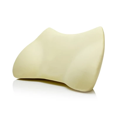 WENNEBIRD Model B Lumbar Memory Foam Support Pillow To Improve Posture With Raised Side Butterfly Design, Constance Fabric, And Removable Cover, Beige - Image 4
