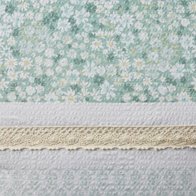 5pc Tulia Seersucker Comforter Bedding Set With Throw Pillows Green - Madison Park - Image 6