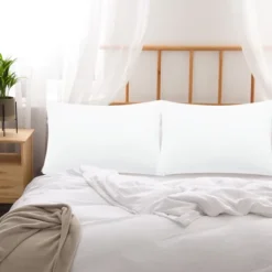 PiccoCasa Soft 1800 Series Microfiber With Zipper Solid Pillowcases 2 Pcs