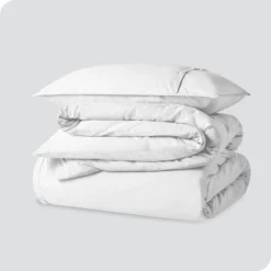 100% Organic Cotton Percale Duvet Cover And Sham Set By Bare Home